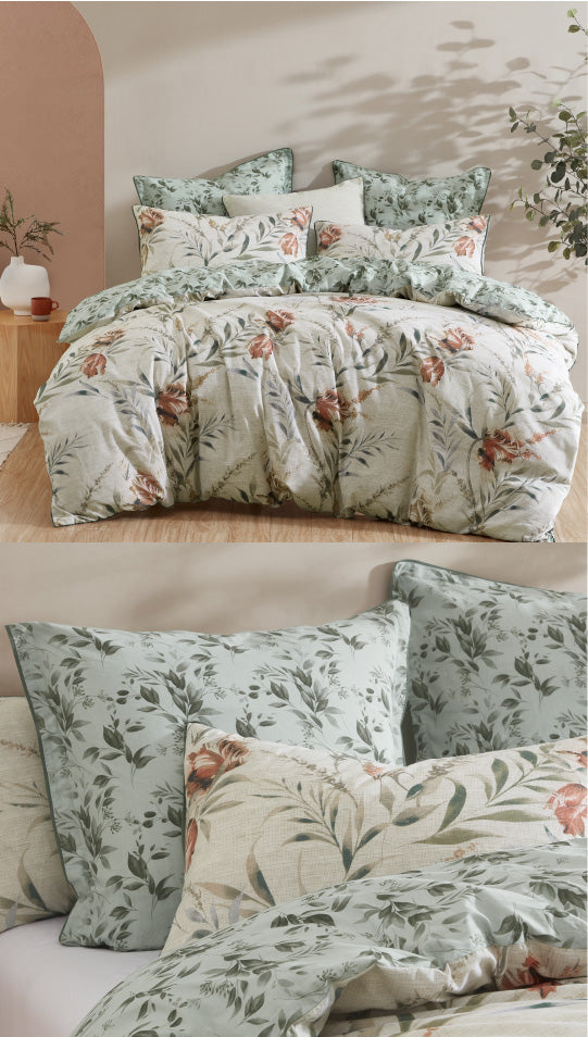 Elise Sage European Pillowcase by Logan & Mason Cottonbox Pty Ltd