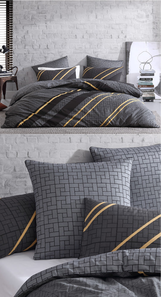 Jamala Black Quilt Cover Set by Logan & Mason Cottonbox Pty Ltd