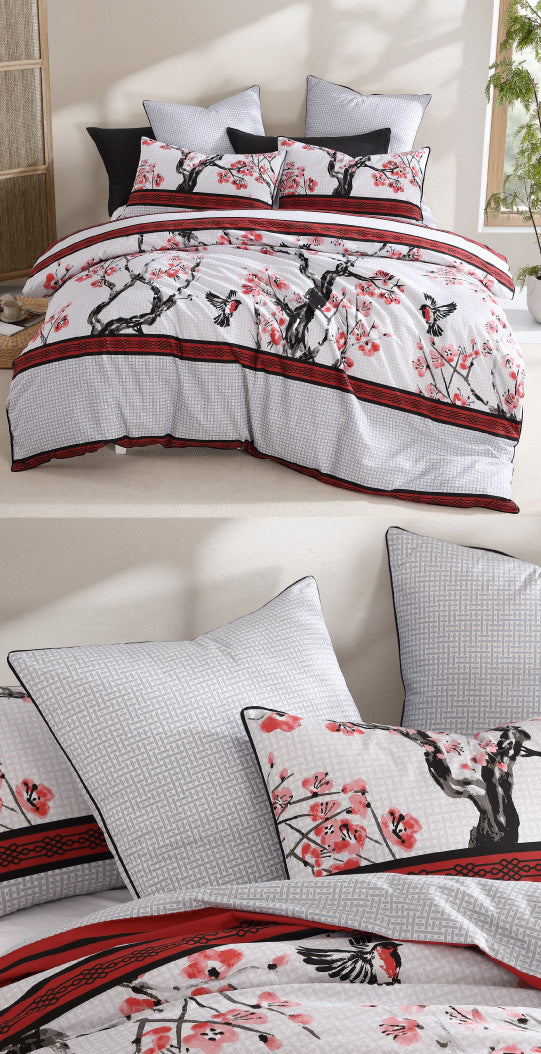 Kyushu Red Quilt Cover Set by Logan & Mason Cottonbox Pty Ltd