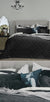 Luxe Charcoal Velvet Quilted Bedspread Set by Macey & Moore
