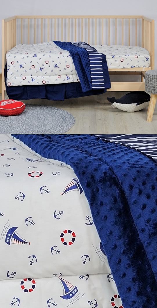 Anchor Cot Quilt (90 x 110cm) by Minky Kids – Cottonbox Pty Ltd