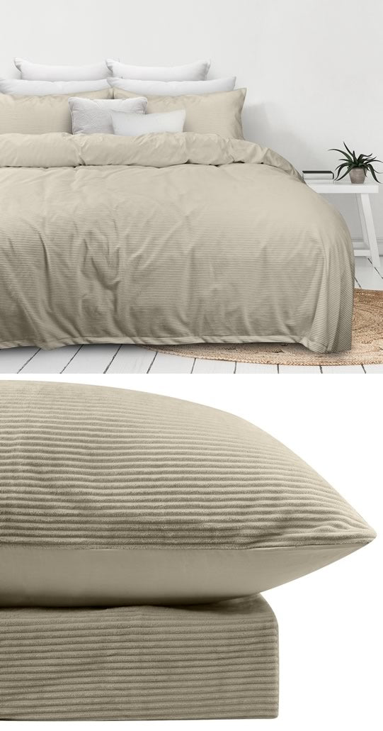 Corduroy Rib Velvet Beach Quilt Cover Set by Odyssey Living Cottonbox