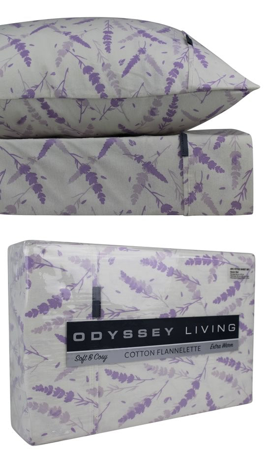 Lavender Cotton Flannelette Sheet Set by Odyssey Living Cottonbox Pty Ltd