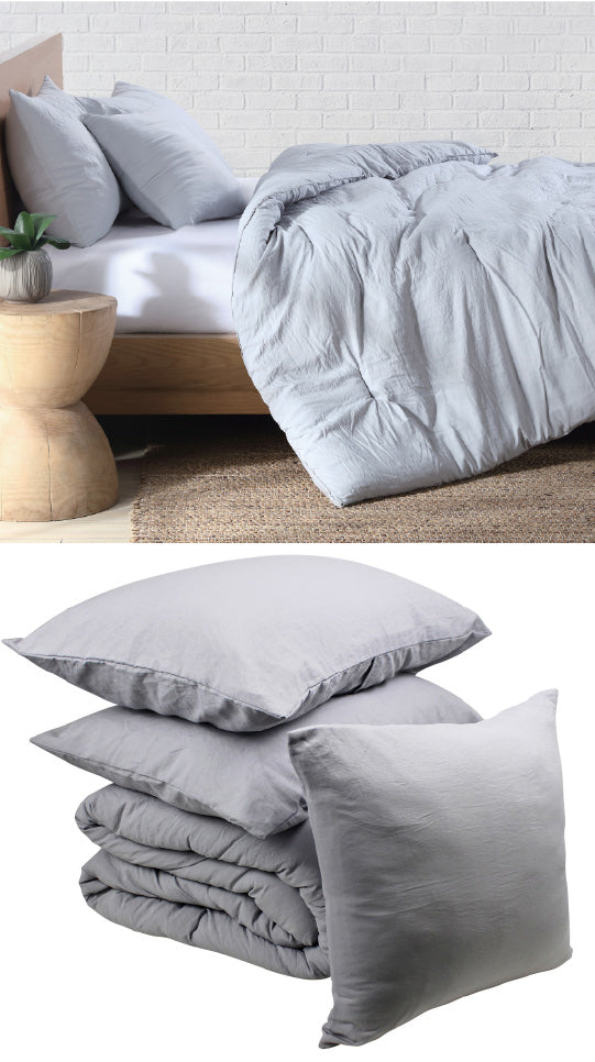 Sunwashed Silver Comforter Set by Odyssey Living Cottonbox Pty Ltd