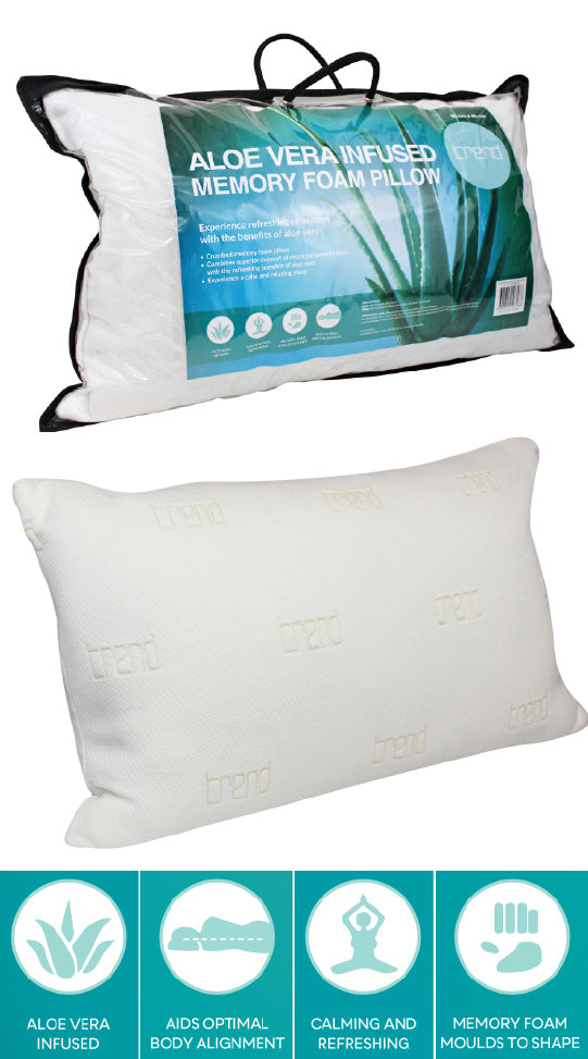 Trend Aloe Vera Infused Crumbed Memory Foam Pillow by Odyssey Living –  Cottonbox Pty Ltd