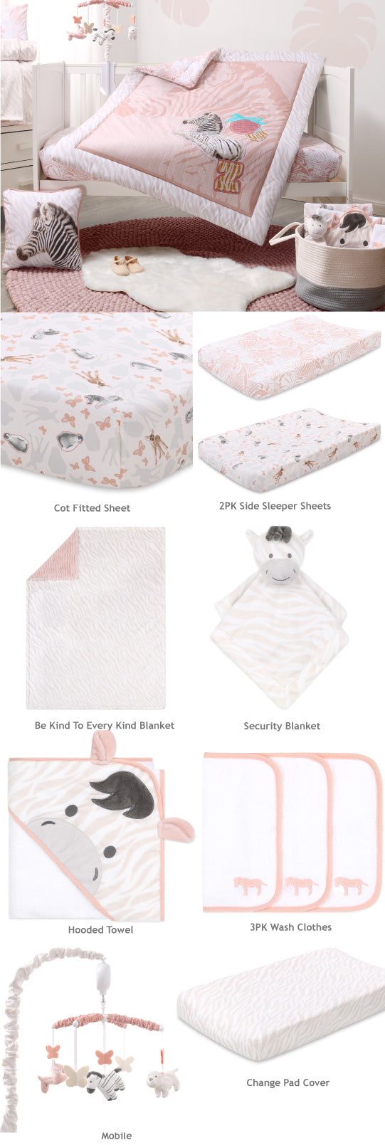 Groundnut Shell Zebra Animal Planet Zebra Nursery by Peanut Shell – Cottonbox Pty Ltd