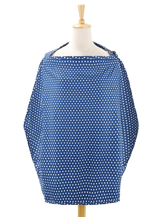 Nursing Cover Navy Dot by Peanut Shell Cottonbox Pty Ltd