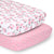 2pk Cot Fitted Sheets Roses & Floral by Peanut Shell