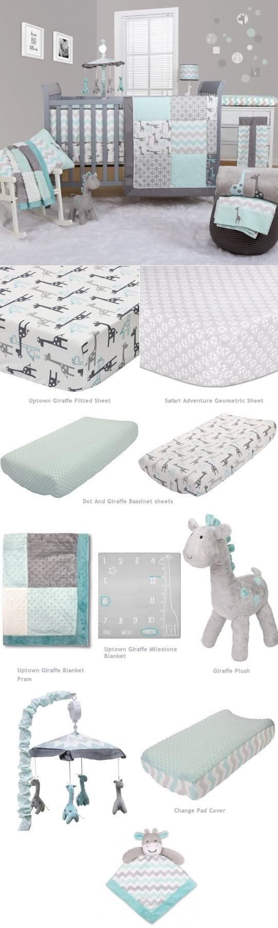 Uptown Giraffe 5 Piece Nursery Set by Peanut Shell – Cottonbox Pty Ltd