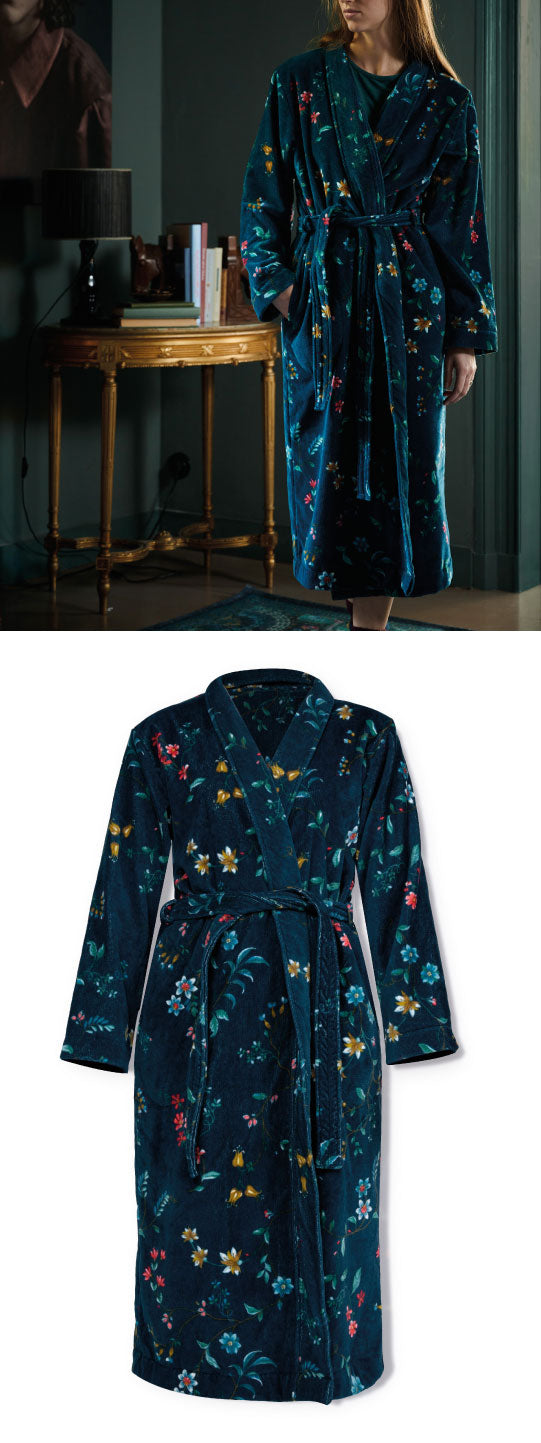 Les Fleurs Dark Blue Bathrobe by Pip Studio Cottonbox Pty Ltd