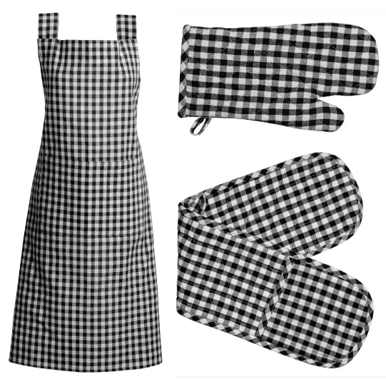 Rans Kitchenware Gingham Black Apron by RANS – Cottonbox Pty Ltd