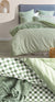 Chessboard Sage Quilt Cover Set by Renee Taylor