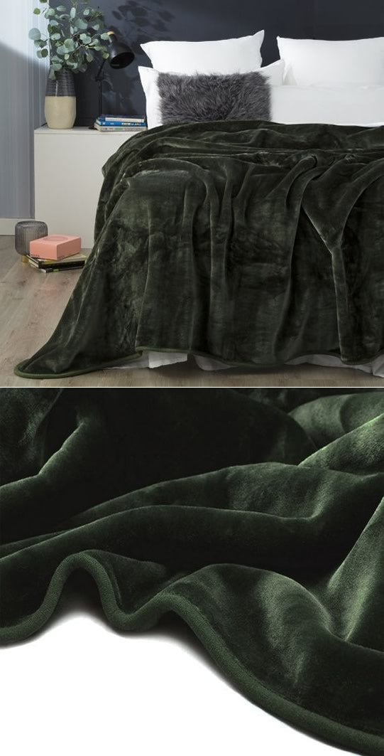 Heavy Weight Mink Blanket Jade (220 x 240cm) by Renee Taylor