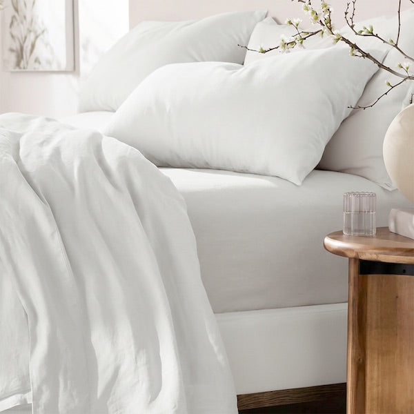 Linen Cotton White Quilt Cover Set by Renee Taylor – Cottonbox Pty Ltd