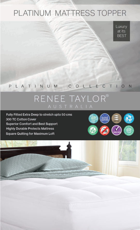 Platinum 1500GSM High Loft Mattress Topper by Renee Taylor Cottonbox