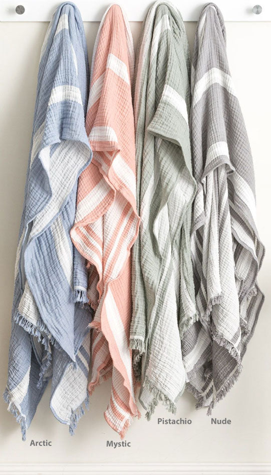 Ray Striped Vintage Washed Cotton Throw 130 x 200cm by Renee Taylor Cottonbox Pty Ltd