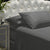Damask Stripe Charcoal 1200TC Sheet Set Cotton Blend Sateen by Royal Comfort