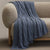 Selka Deep Blue Throw by Sheridan