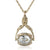 Vintage Inspired Rotating 3 Sided Clear Crystal Spinner Necklace