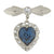 Blue Swarovski Crystal Element Heart Brooch