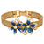 Blue Enamel Flowers And AB Crystal Mesh Chain Bracelet