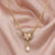 Crystal Ivory And Pink Porcelain Rose Faux Pearl Drop Necklace