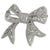Large Art Deco Bow Silver Tone Brooch