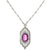 Art Deco Fuchsia Pink Stone Faux Marcasite Pendant