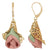 Hanging Porcelain Rose Filigree Drop Earrings