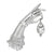 Belle Epoch Ladies Hand With Silver Tone Clear Crystal Brooch