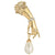 Belle Epoch Ladies Hand Teardrop Faux Pearl Gold Tone Brooch