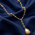 Large Faux Pearl Teardrop Y Pendant Necklace