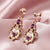 Manor House Floral Stone And Purple Crystal Clip Earrings