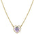 Porcelain Purple Rose Heart Pendant Necklace