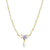 Porcelain Purple Rose 4mm Faux Pearl Drop Necklace