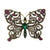 Regency Green And Fuchsia Crystals Butterfly Brooch