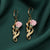 Pink Porcelain Rosebud Drop Earrings