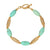 Genuine Turquoise Gemstone Gold Tone Beaded Link Bracelet