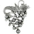 Grey Faux Pearl and Crystal Grape Cluster Brooch