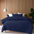 Bamboo Cotton Navy Double Stitch Quilt Cover Set
