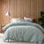 Bamboo Cotton Sage Double Stitch Quilt Cover Set