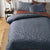 Hokey Pokey Waffle Navy Quilt Cover Set