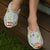 Duck Egg Floral Cotton Slippers