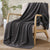Quinn Knitted Grey Pinstripe Throw (127 x 152cm)