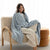 Microplush Steel Blue Throw Rug (130 x 170cm)