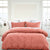 Santiago Cotton Waffle Coral Pink Quilt Cover Set