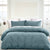 Santiago Cotton Waffle Dusty Blue Quilt Cover Set