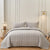 Embroidered Square Smokey Grey Bedspread Set