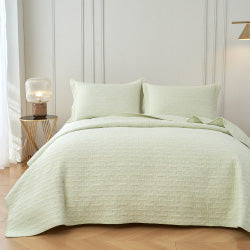 Milky Green Embroidered Bedspread Set by Classic Quilts – Cottonbox Pty Ltd