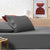 Stone Washed Charcoal Cotton Fitted Sheet Set